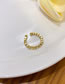 Fashion Gold Smashed Silver Beaded Geometric Split Ring