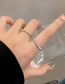 Fashion Silver Smashed Silver Beaded Geometric Split Ring