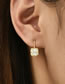 Fashion White Geometric Square Diamond Stud Earrings