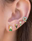Fashion 3# Brass Zirconia Cartoon Character Earring Set