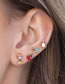 Fashion 8# Copper Inlaid Zirconia Geometric Stud Earrings