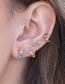 Fashion 5# Copper Inlaid Zirconia High Heels Geometric Stud Earrings