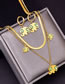 Fashion Three Piece Suit Titanium Steel Geometric Beaded Elephant Bracelet Earrings Necklace Set