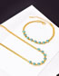 Fashion Necklace + Earrings Titanium Steel Round Turquoise Snake Chain Necklace Earrings Set