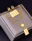 Fashion Necklace Titanium Steel Round Plate Character Square Plate Multi-layered Necklace