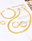 Fashion Gold Titanium Steel Snake Chain Necklace Earrings Bracelet Ring Set