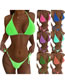 Fashion Lake Green Polyester Halter Neck One Piece Swimsuit
