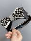 Fashion Black Rice Checkerboard Fabric Diamond Check Bow Headband