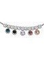 Fashion Silver Zircon Round Beaded Charm Bracelet In Titanium And Steel