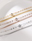 Fashion Gold Double Layer Titanium Steel Inlaid Zirconium Round Pendant Snake Chain Bracelet