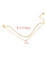 Fashion Gold Double Layer Titanium Steel Inlaid Zirconium Round Pendant Snake Chain Bracelet