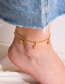 Fashion Rose Gold Titanium Steel Flower Pendant Chain Anklet