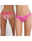 Fashion Rose Red Polyester Lace Open File Panties