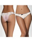 Fashion White Polyester Lace Open File Panties