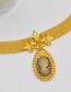 Fashion Gold Alloy Geometric Portrait Mesh Chain Necklace