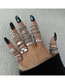 Fashion 2# Alloy Geometric Snake Love Heart Leaf Ring Set