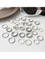 Fashion 1# Alloy Diamond Geometric Leaf Ring Set