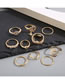 Fashion Gold Alloy Diamond Serpentine Star Butterfly Ring Set