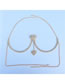Fashion Silver Geometric Rhinestone Heart Chain Body Chain