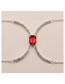 Fashion Red Diamond - Silver Plated Geometric Rhinestone Square Body Chain