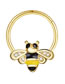 Fashion Rose Gold Single Titanium Steel Diamond Drip Oil Bee Nose Ring