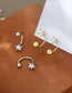 Fashion One Screw Star Stud Earrings (gold) Copper Inlaid Zirconium Star Stud Earrings (single)