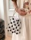 Fashion Pearl Off-white Acrylic Flower Cutout Tote Bag