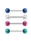Fashion Dark Blue Single Stainless Steel Multi-color Loose Straight Rod Piercing Tongue Nail