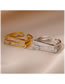 Fashion Silver-9 Brass Zirconia Geometric Split Ring