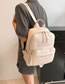 Fashion Off White Leather Large Capacity Backpack