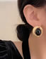 Fashion Gold Resin Oval Stud Earrings