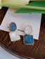 Fashion Pair Of Geometric Stud Earrings Irregular Water Ripple Contrast Color Stud Earrings