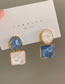 Fashion Pair Of Geometric Stud Earrings Irregular Water Ripple Contrast Color Stud Earrings