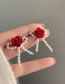 Fashion Pair Of Flower Stud Earrings Resin Pearl Bow Flower Stud Earrings