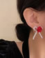 Fashion Pair Of Flower Stud Earrings Resin Pearl Bow Flower Stud Earrings
