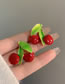 Fashion A Pair Of Cherry Stud Earrings Alloy Drip Cherry Stud Earrings