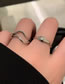 Fashion Set Of Silver Rings Irregular Cutout Geometric Ring Set