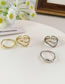 Fashion Set Of Silver Rings Irregular Cutout Geometric Ring Set