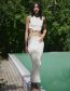 Fashion White Polyester Knit Asymmetric Skirt