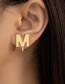 Fashion Gold Alloy Geometric Alphabet Stud Earrings