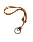 Fashion Coffee Color Alloy Ring Braided Leather Necklace