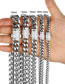 Fashion 8mm30 Inches (76cm) Titanium Geometric Chain Necklace
