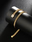 Fashion 12mm24 Inches (61cm) Zirconium Geometric Chain Necklace In Titanium Steel
