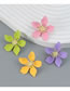 Fashion Pink Alloy Painted Flower Stud Earrings