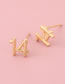 Fashion Golden 18 Metal Geometric Number Stud Earrings