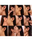 Fashion Golden 14 Metal Geometric Number Stud Earrings