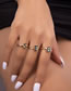 Fashion Golden A Alloy Dripping Oil 26 Letter Open Ring