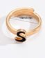 Fashion Gold Z Alloy Dripping Oil 26 Letter Open Ring