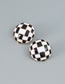 Fashion Black And White Alloy Drip Check Round Stud Earrings