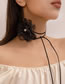 Fashion White Mesh Flower Wax Thread Necklace